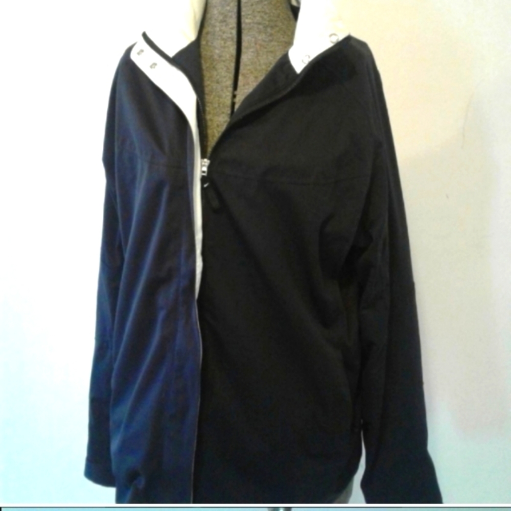 Nike Golf Storm Fit Full Zip Jacket womens Sz M 8-10 windbreaker Black white